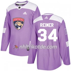 Florida Panthers Trikot James Reimer 34 Adidas 2017-2018 Lila Fights Cancer Practice Authentic - Herren